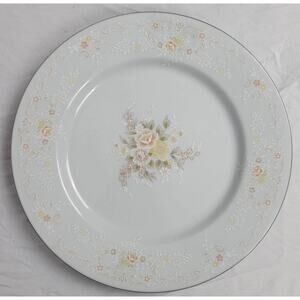 Crescent Fine China Jie Pai Dessert Plate Painted Golden Flowers and Accents